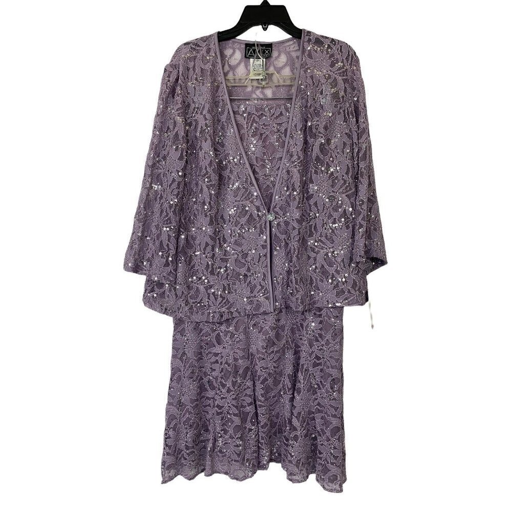 Alex Evenings Women's Dusty Orchid Elegant 3- Piece Skirt Set